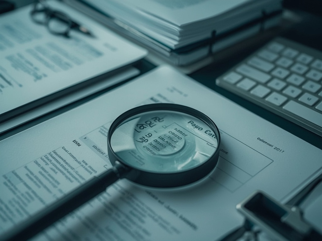 Documentos ordenados sobre un escritorio